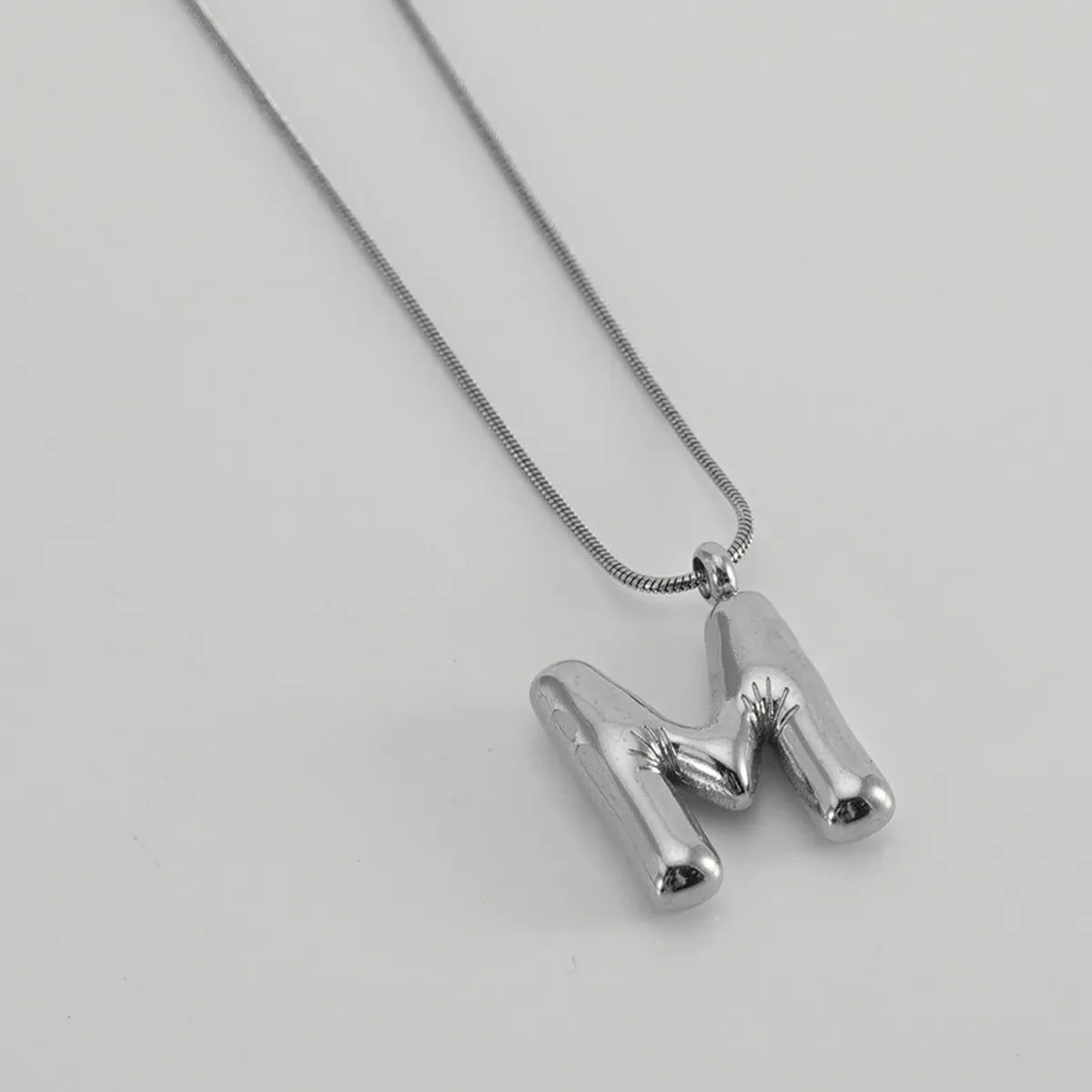 304 Stainless Steel Simple Style Polishing Letter Titanium Steel Pendant Necklace