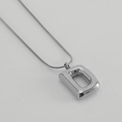 304 Stainless Steel Simple Style Polishing Letter Titanium Steel Pendant Necklace