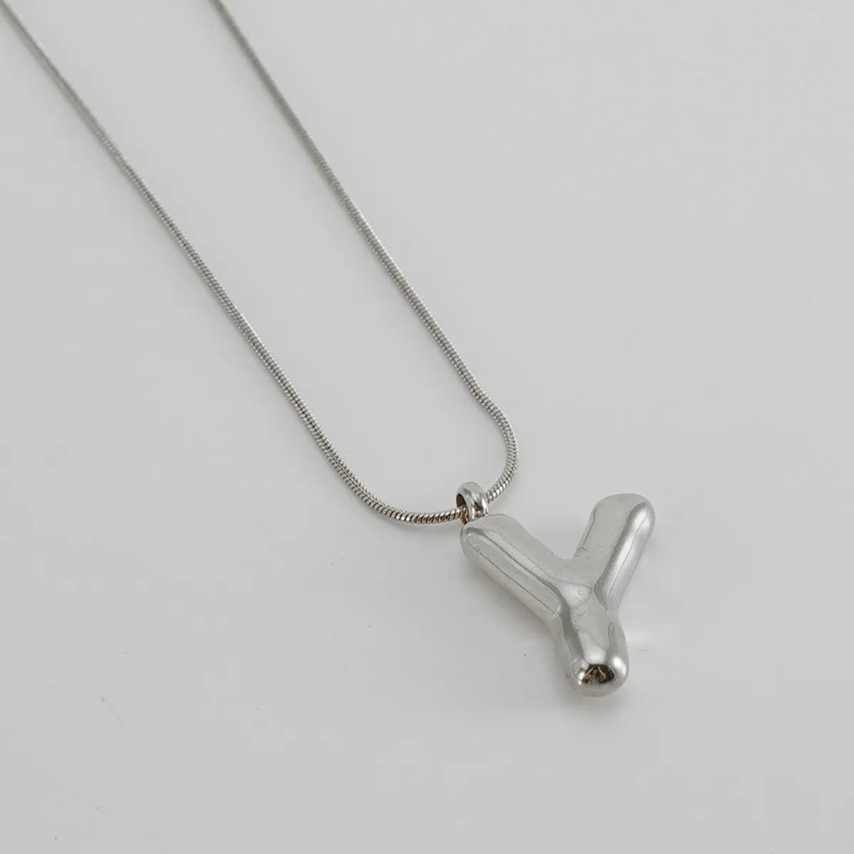 304 Stainless Steel Simple Style Polishing Letter Titanium Steel Pendant Necklace