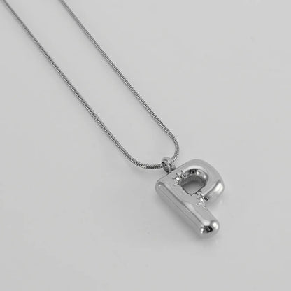 304 Stainless Steel Simple Style Polishing Letter Titanium Steel Pendant Necklace