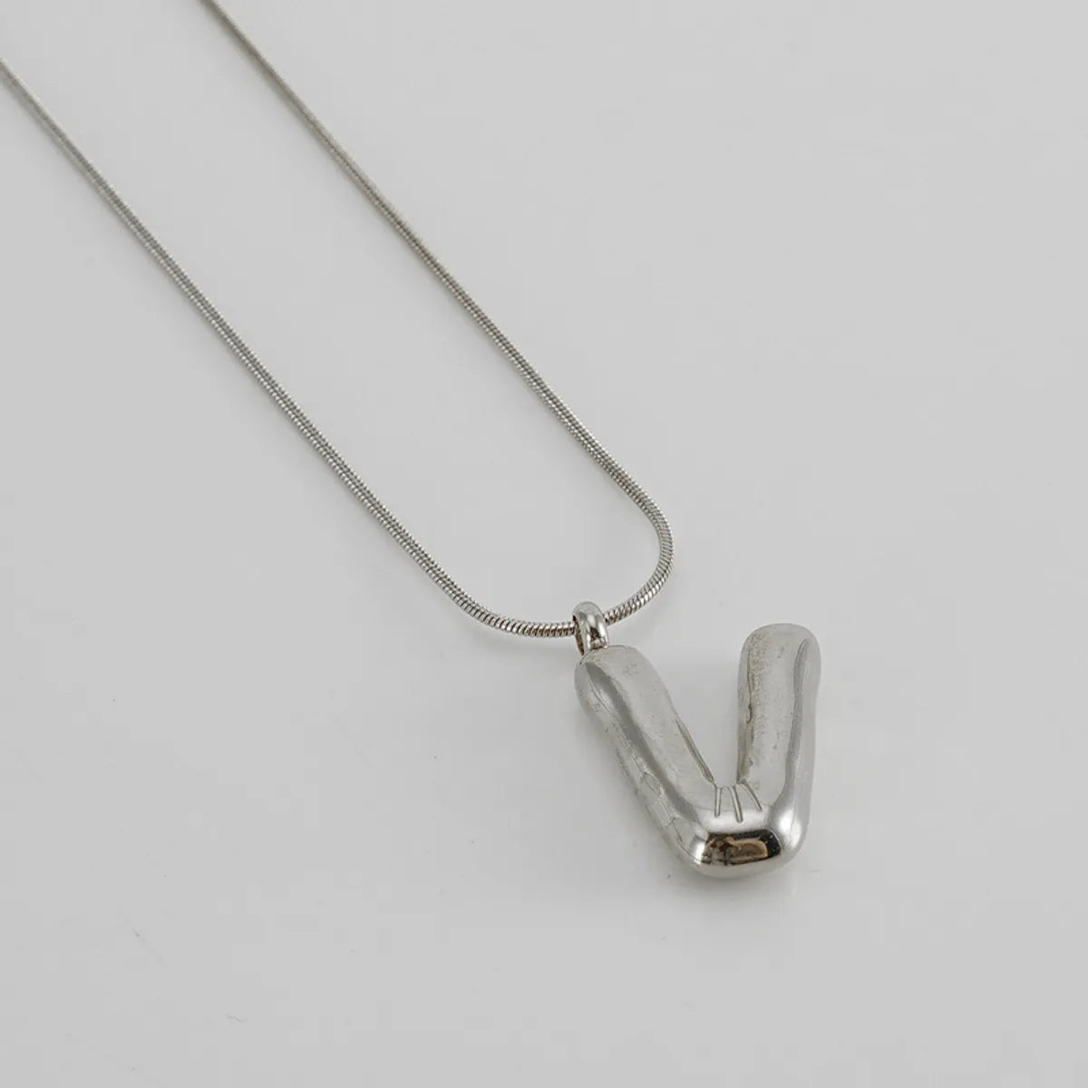 304 Stainless Steel Simple Style Polishing Letter Titanium Steel Pendant Necklace