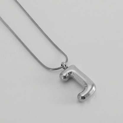 304 Stainless Steel Simple Style Polishing Letter Titanium Steel Pendant Necklace