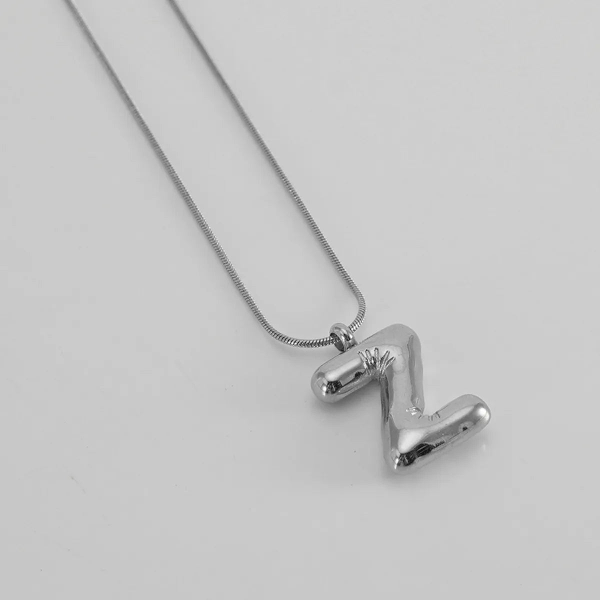 304 Stainless Steel Simple Style Polishing Letter Titanium Steel Pendant Necklace