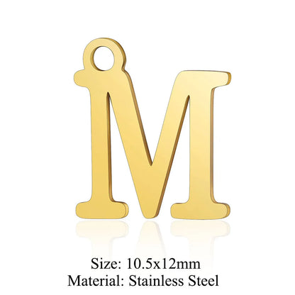 5 Pieces Stainless Steel 18K Gold Plated Letter