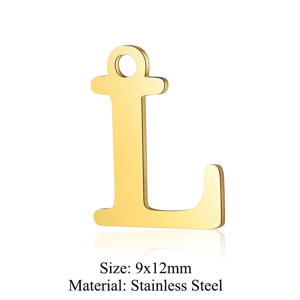 5 Pieces Stainless Steel 18K Gold Plated Letter