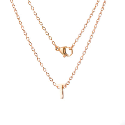 Stainless Steel Rose Gold Plated Simple Style Letter None Pendant Necklace