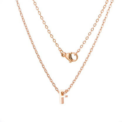 Stainless Steel Rose Gold Plated Simple Style Letter None Pendant Necklace