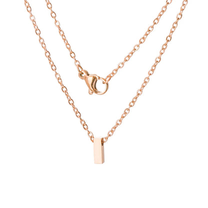 Stainless Steel Rose Gold Plated Simple Style Letter None Pendant Necklace