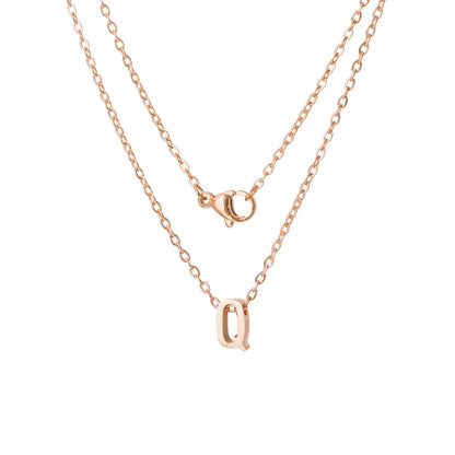 Stainless Steel Rose Gold Plated Simple Style Letter None Pendant Necklace