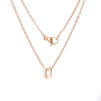 Stainless Steel Rose Gold Plated Simple Style Letter None Pendant Necklace