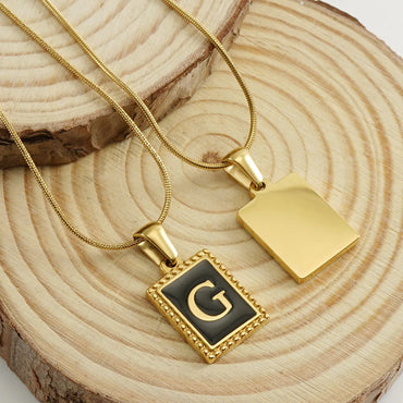 Simple Style Letter Stainless Steel Titanium Steel Enamel Chain Pendant Necklace 1 Piece