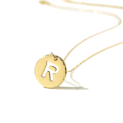 Simple Style Letter Stainless Steel Titanium Steel Plating 14k Gold Plated Pendant Necklace