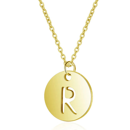 Simple Style Letter Stainless Steel Titanium Steel Plating Chain Gold Plated Pendant Necklace