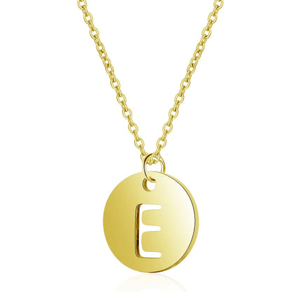 Simple Style Letter Stainless Steel Titanium Steel Plating Chain Gold Plated Pendant Necklace