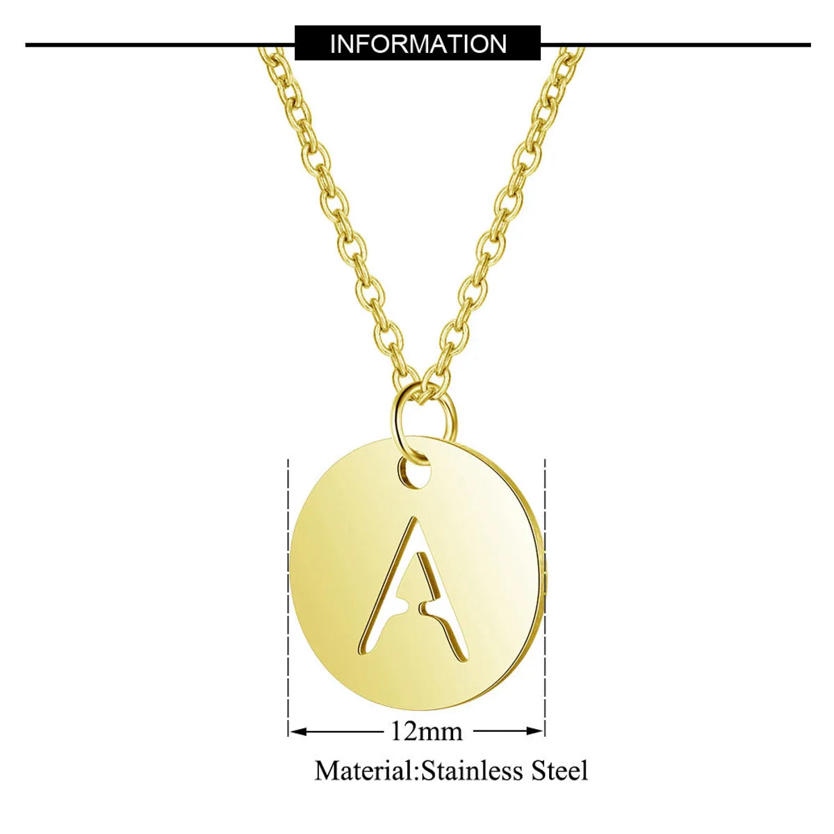 Simple Style Letter Stainless Steel Titanium Steel Plating Chain Gold Plated Pendant Necklace