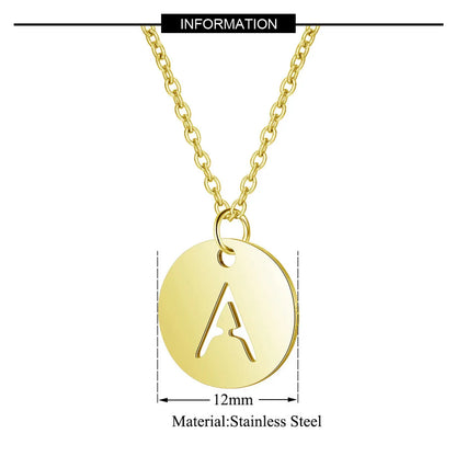 Simple Style Letter Stainless Steel Titanium Steel Plating Chain Gold Plated Pendant Necklace