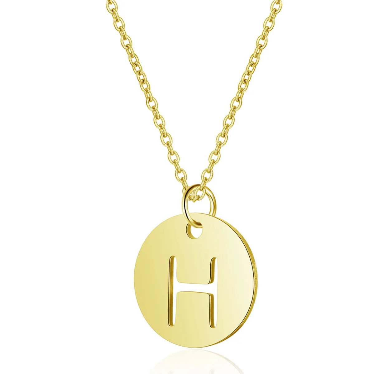 Simple Style Letter Stainless Steel Titanium Steel Plating Chain Gold Plated Pendant Necklace