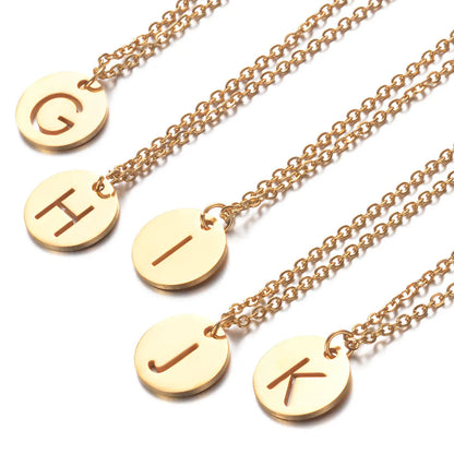 Simple Style Letter Stainless Steel Titanium Steel Plating Chain Gold Plated Pendant Necklace