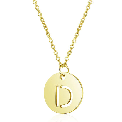 Simple Style Letter Stainless Steel Titanium Steel Plating Chain Gold Plated Pendant Necklace