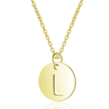 Simple Style Letter Stainless Steel Titanium Steel Plating Chain Gold Plated Pendant Necklace