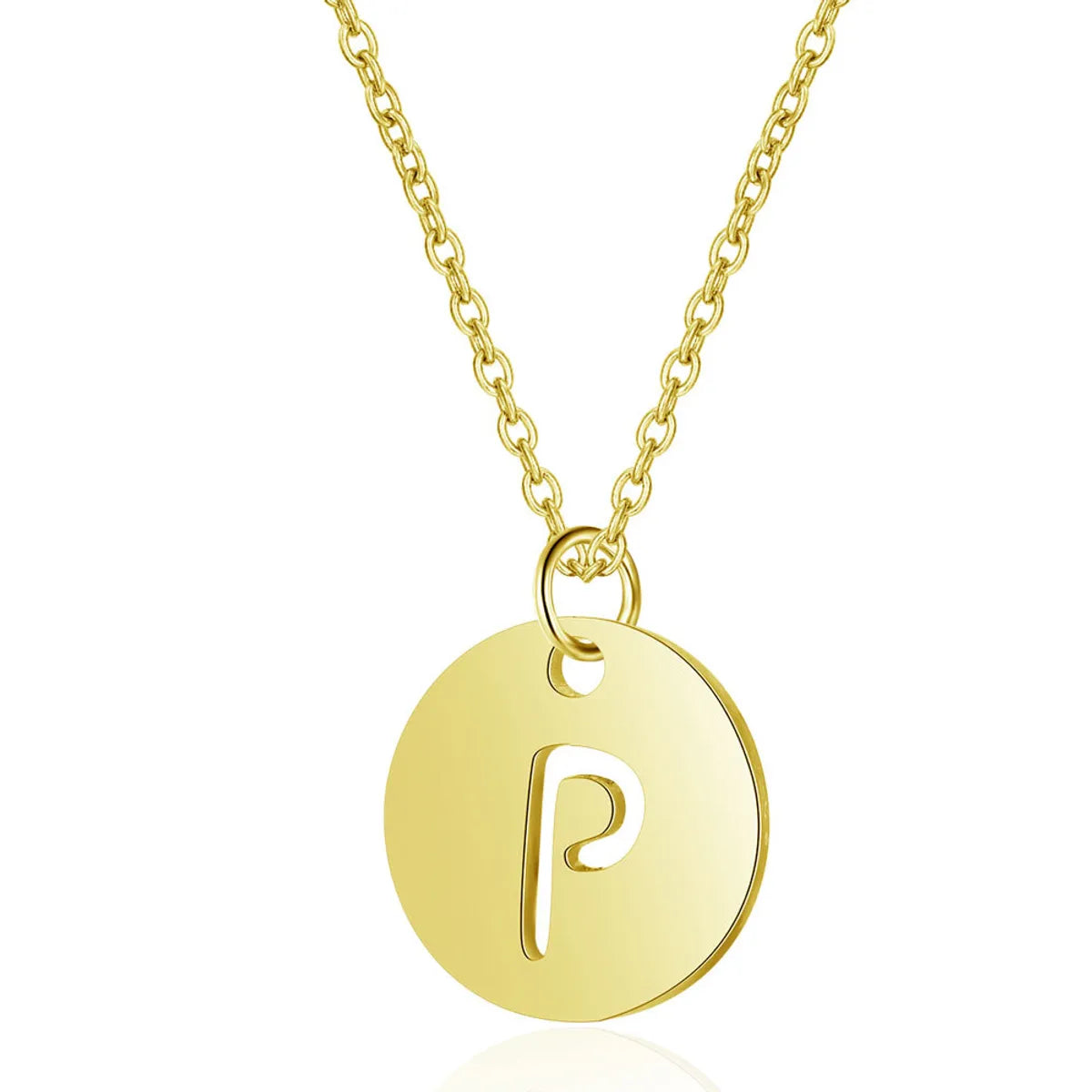 Simple Style Letter Stainless Steel Titanium Steel Plating Chain Gold Plated Pendant Necklace