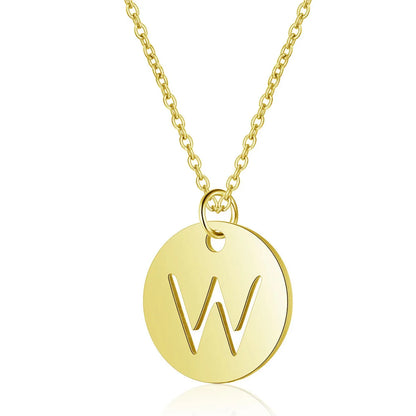 Simple Style Letter Stainless Steel Titanium Steel Plating Chain Gold Plated Pendant Necklace