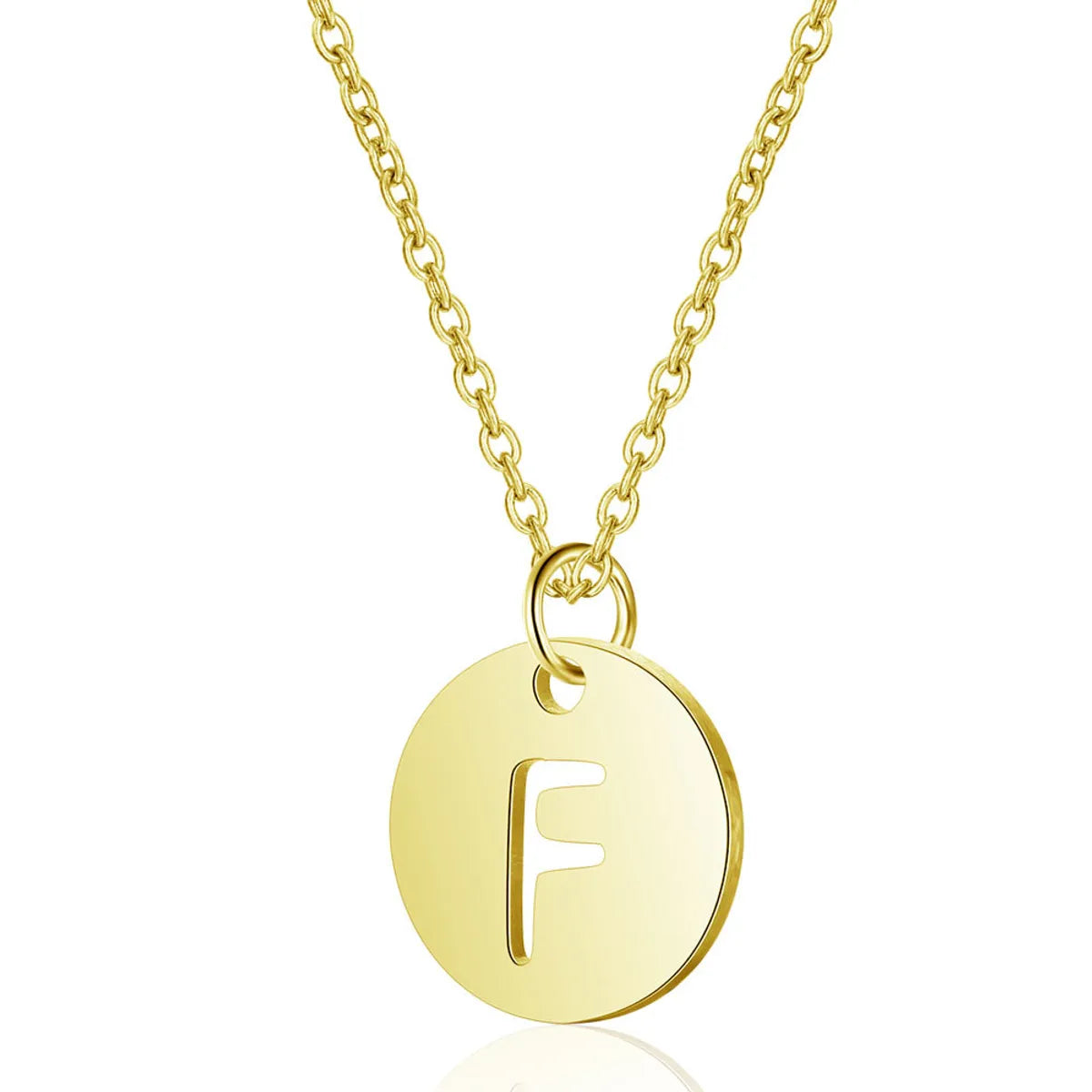 Simple Style Letter Stainless Steel Titanium Steel Plating Chain Gold Plated Pendant Necklace