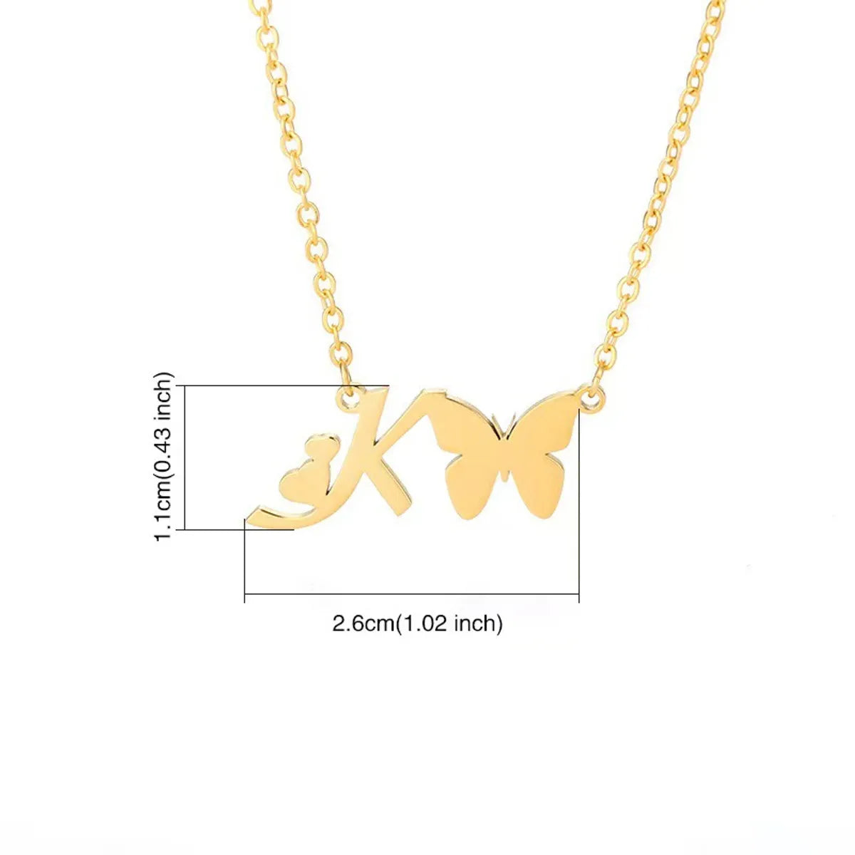 Simple Style Letter Stainless Steel Titanium Steel Plating Gold Plated Pendant Necklace