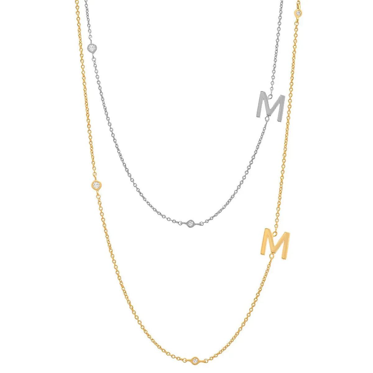 Simple Style Letter Sterling Silver 18k Gold Plated Necklace