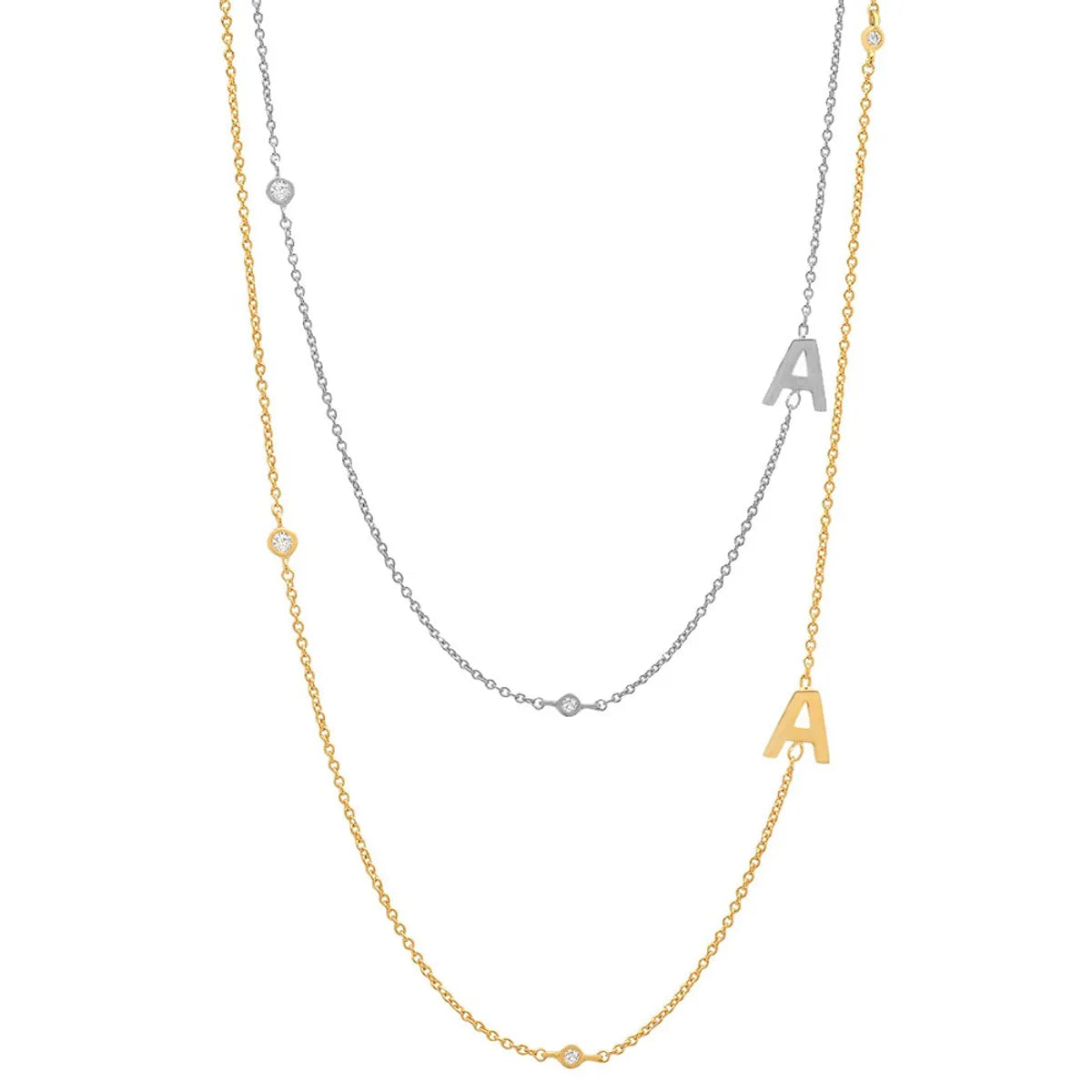 Simple Style Letter Sterling Silver 18k Gold Plated Necklace