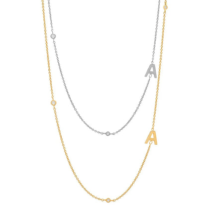 Simple Style Letter Sterling Silver 18k Gold Plated Necklace