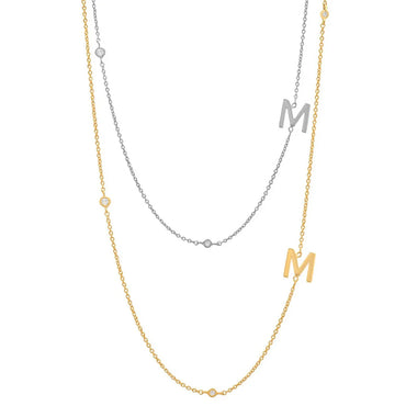 Simple Style Letter Sterling Silver Plating White Gold Plated Necklace