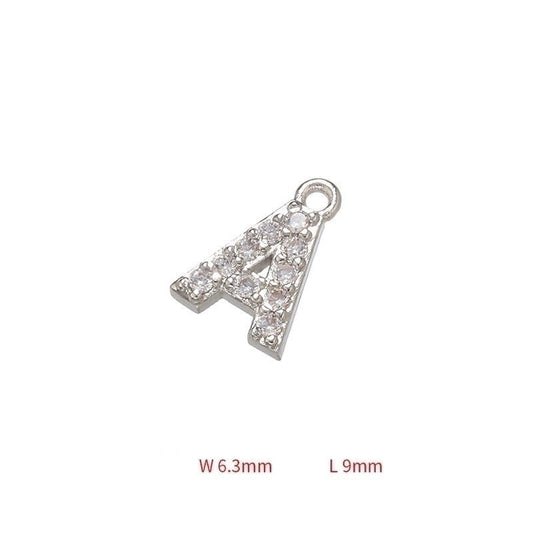 Simple Style Letter Sterling Silver Zircon Rose Gold Plated Charms