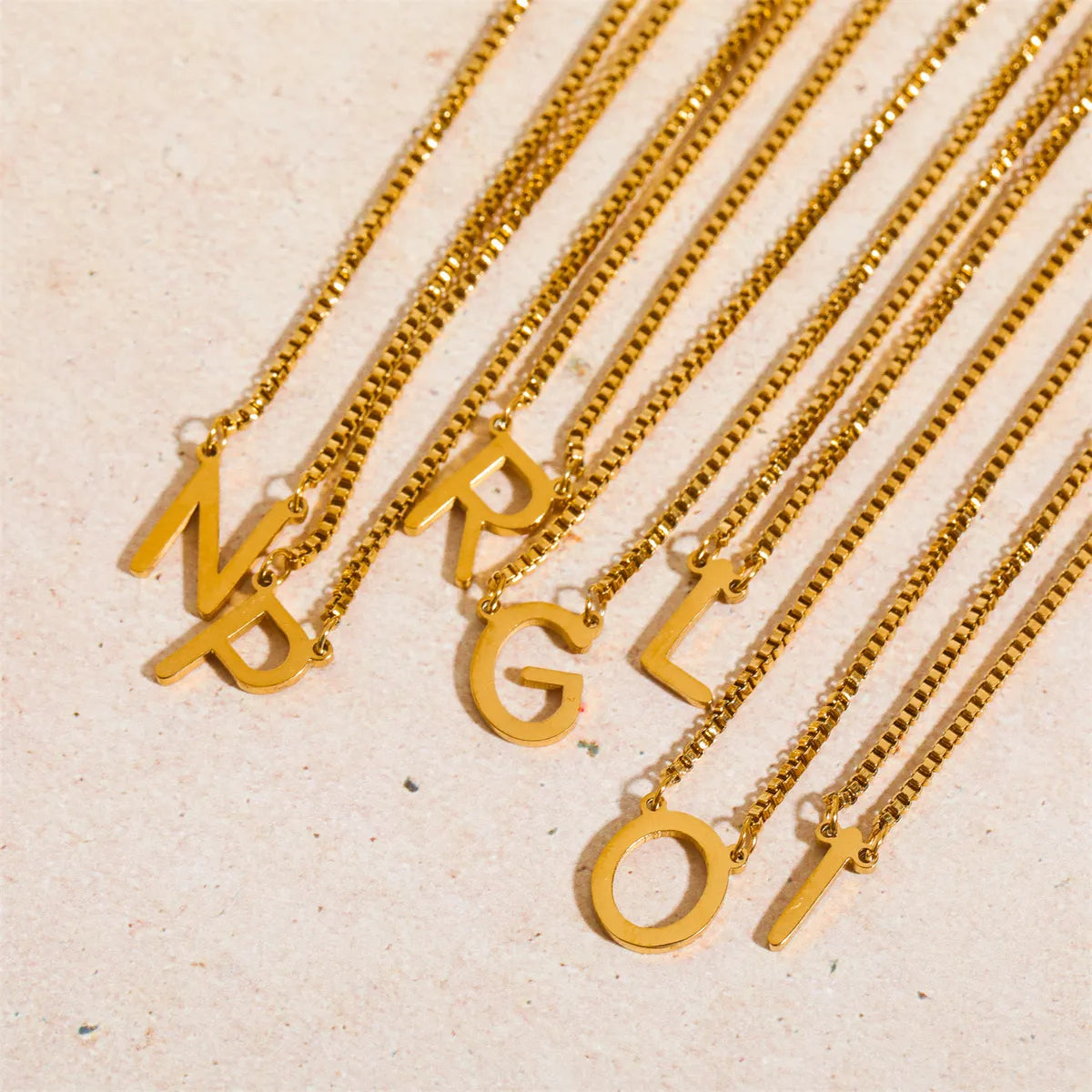 Simple Style Letter Titanium Steel 18k Gold Plated Pendant Necklace