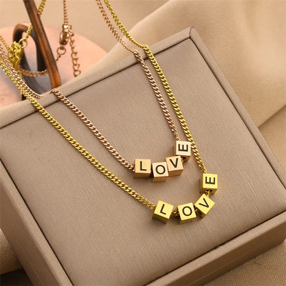 Simple Style Letter Titanium Steel Necklace 1 Piece