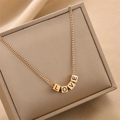 Simple Style Letter Titanium Steel Necklace 1 Piece