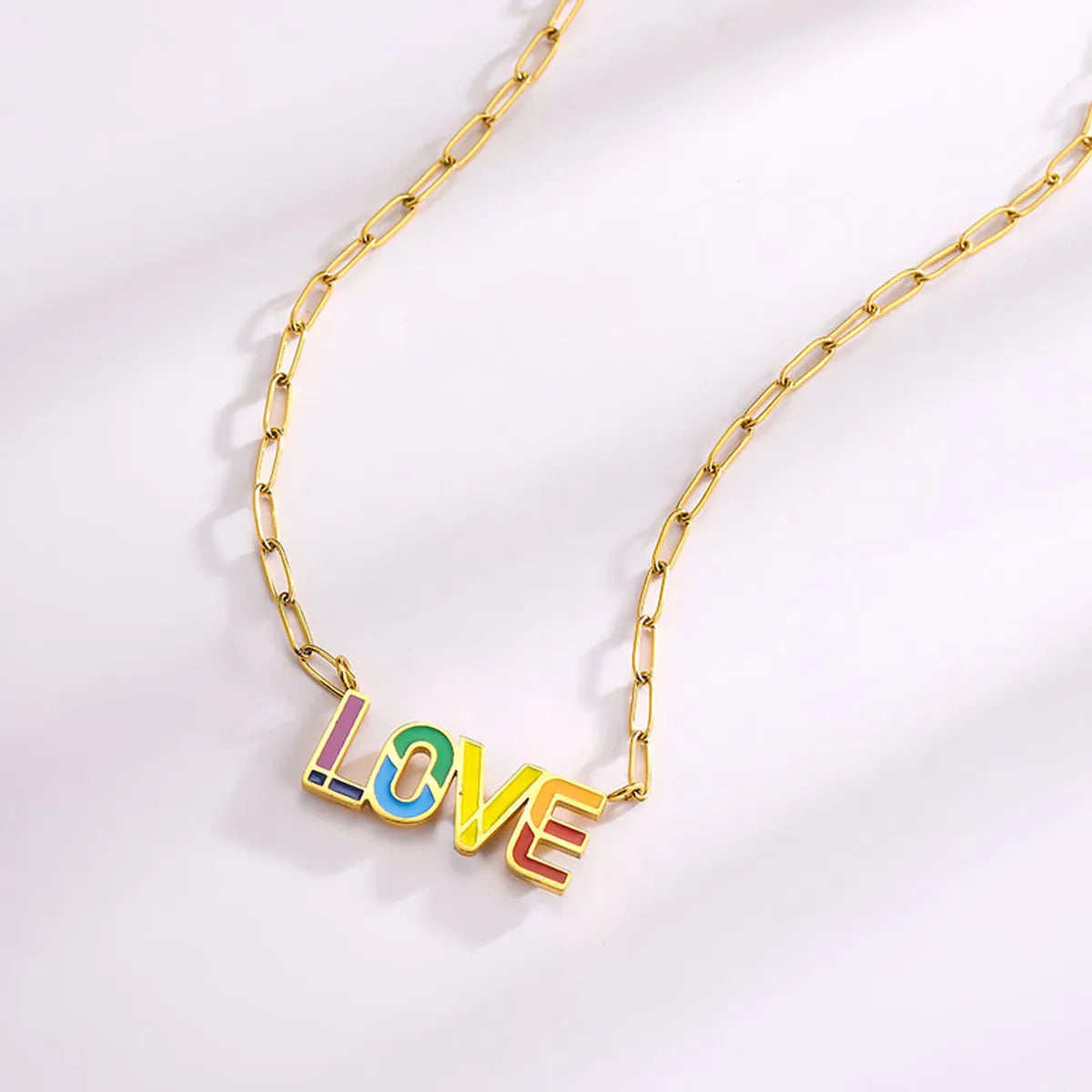 Simple Style Letter Titanium Steel Necklace In Bulk