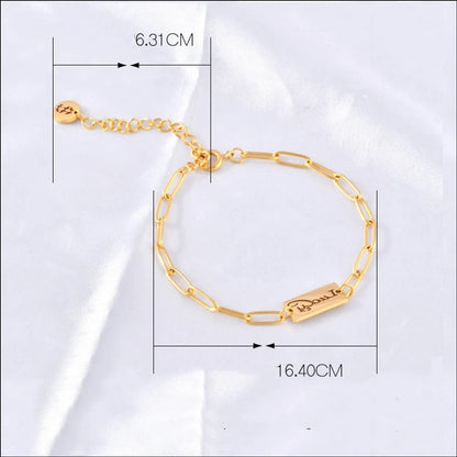 Simple Style Letter Titanium Steel Plating Bracelets