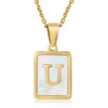 Titanium Steel 18K Gold Plated Simple Style Plating Letter Acrylic Necklace