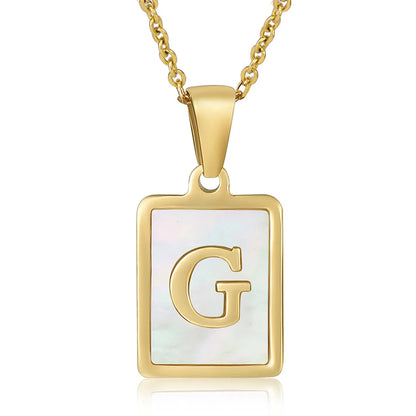 Titanium Steel 18K Gold Plated Simple Style Plating Letter Acrylic Necklace