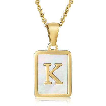 Titanium Steel 18K Gold Plated Simple Style Plating Letter Acrylic Necklace