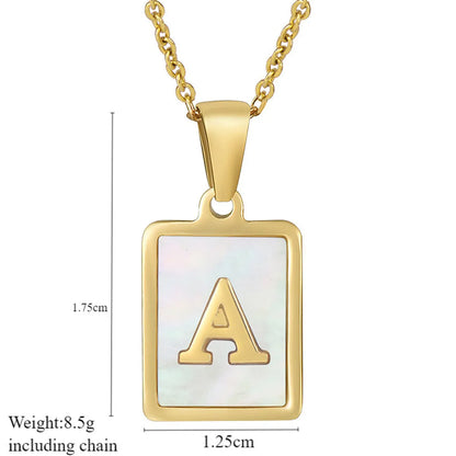 Titanium Steel 18K Gold Plated Simple Style Plating Letter Acrylic Necklace