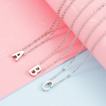 Simple Style Letter Titanium Steel Plating Gold Plated Silver Plated Necklace