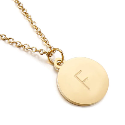 Titanium Steel 18K Gold Plated Simple Style Plating Letter Necklace