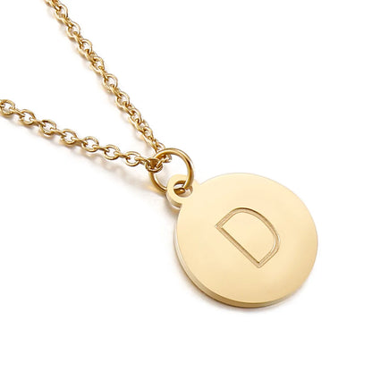 Titanium Steel 18K Gold Plated Simple Style Plating Letter Necklace