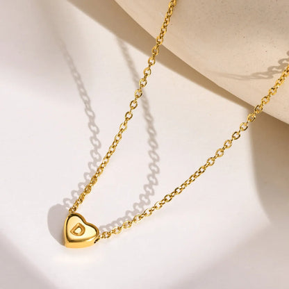 Simple Style Letter Titanium Steel Plating Pendant Necklace