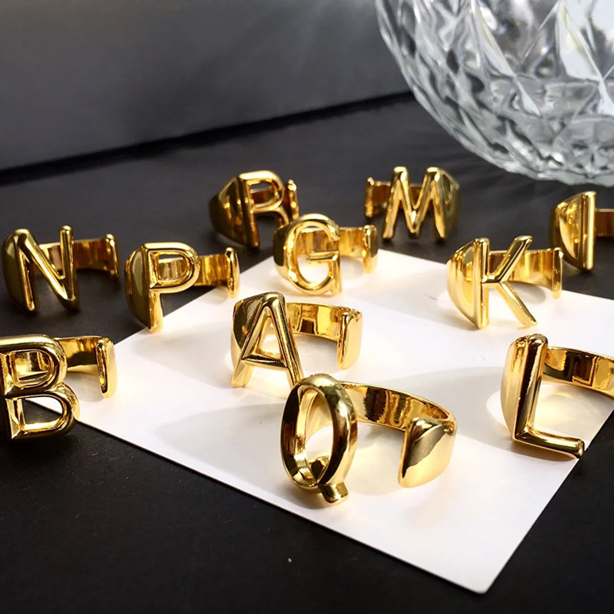 Simple Style Letter Titanium Steel Titanium Steel Open Rings