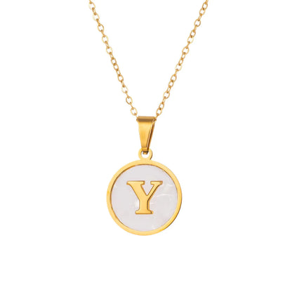 Simple Style Letter Titanium Steel Wholesale Pendant Necklace