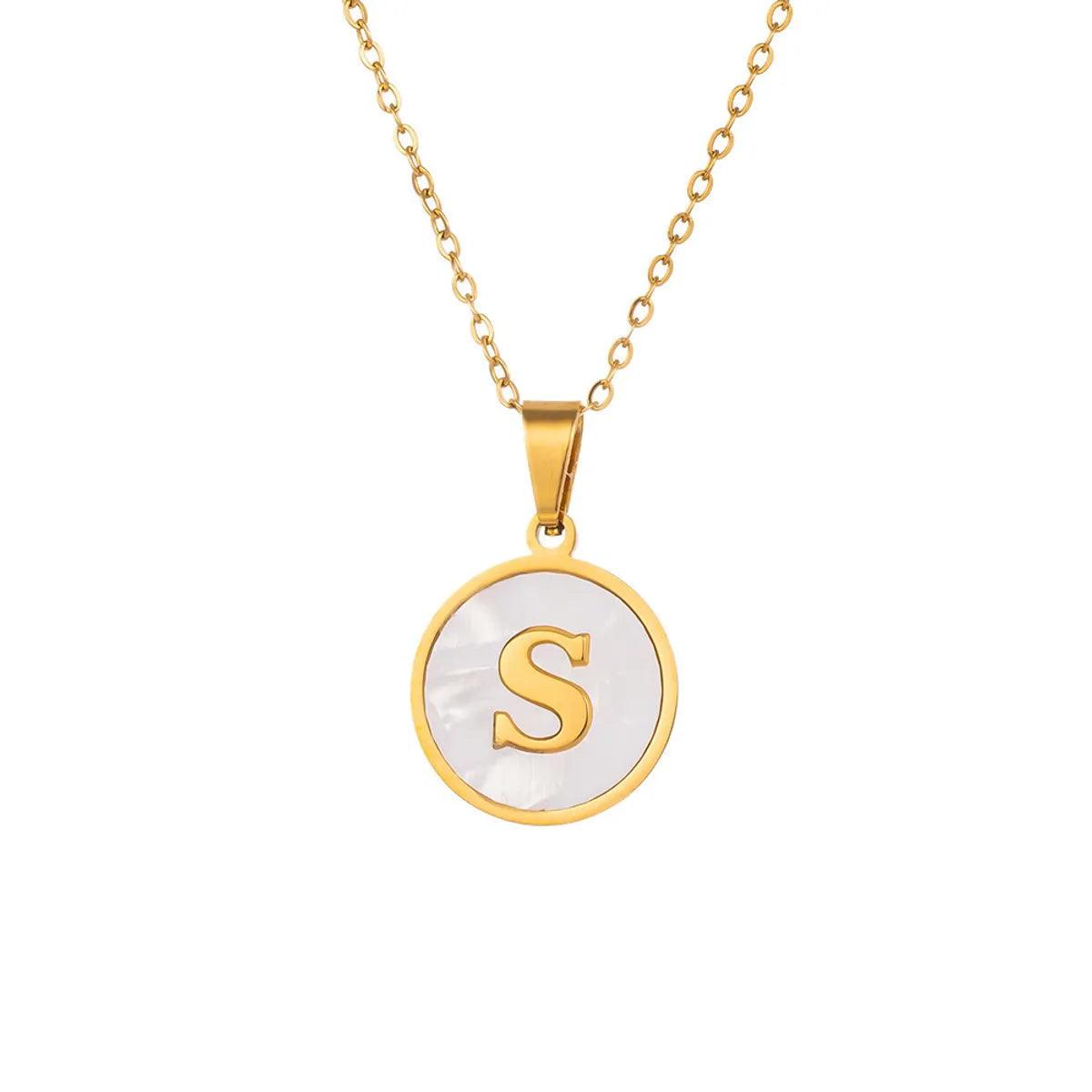 Simple Style Letter Titanium Steel Wholesale Pendant Necklace