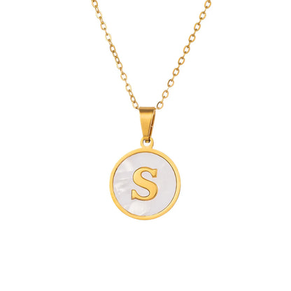 Simple Style Letter Titanium Steel Wholesale Pendant Necklace